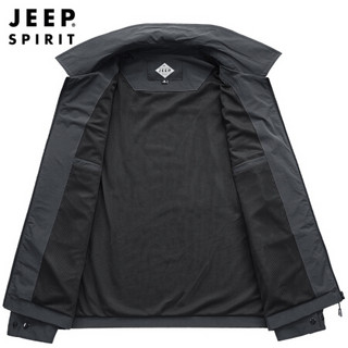 吉普JEEP 夹克男2020春秋中青年翻领外衣休闲外套上衣 XY0188 军灰色 2XL