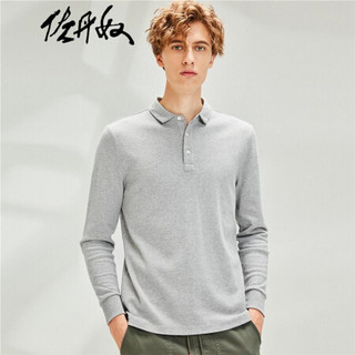 佐丹奴（Giordano） POLO衫 佐丹奴（Giordano）男装 Polo厚实纯色棉质长袖POLO01010779 03中花灰 中码