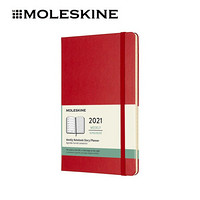 MOLESKINE 2021年12个月硬面软面周记本 猩红色-大型周记本