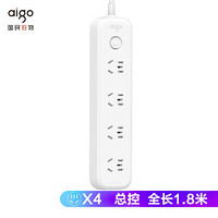 aigo 爱国者 AC0401 插排 4位总控 1.8m