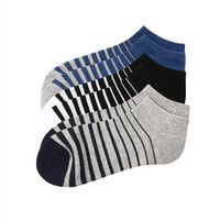 佐丹奴（Giordano） 男袜 袜子男士棉袜三对装撞色袜学生防滑短袜01156016  灰/白/灰大码(175/84A)