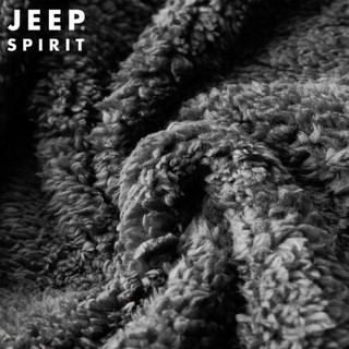 吉普JEEP 毛衣男马甲男士2020年秋冬休闲立领加绒加厚针织衫外套中青年上衣男装 XY0322 深灰色 2XL