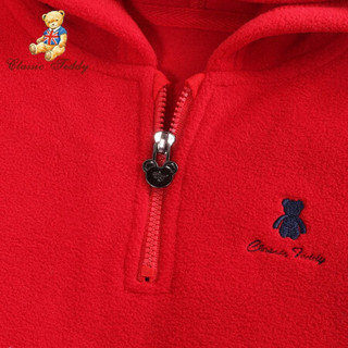 CLASSIC TEDDY 精典泰迪 儿童摇粒绒卫衣外套 大红 130