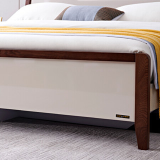 QuanU 全友 慢调北欧系列 123601 卧室家具套装 框架床+床头柜*2  180*200cm
