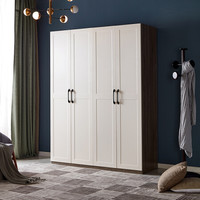 QuanU 全友 125601 平开门四门衣柜 古堡灰橡木纹