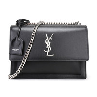 SAINT LAURENT 20fw秋冬款 女士牛皮风琴款手提单肩斜挎包黑色中号 442906 D420N 1000