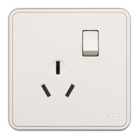 ABB 纤悦系列 AR228 86型16A一开三孔开关空调插座 白色