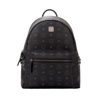 MCM 奢侈品 女士 Stark系列黑色印花logo双肩背包 MMKAAVE32BK001
