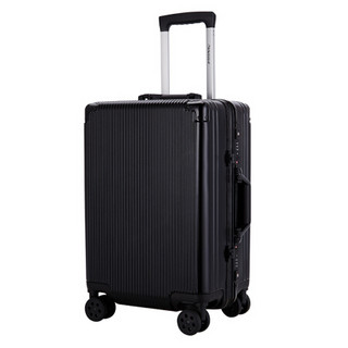 外交官（Diplomat）行李箱带护角铝框箱拉杆箱双TSA密码锁万向轮登机箱旅行箱TC-9182黑色19英寸