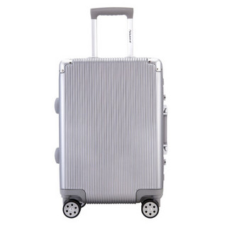 外交官（Diplomat）行李箱带护角铝框箱拉杆箱双TSA密码锁万向轮旅行箱TC-9183银色24英寸