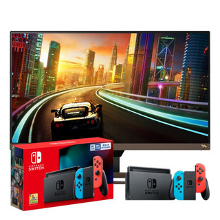 BenQ 明基 EW2780U 27英寸 IPS 显示器(3840×2160、60Hz、99%sRGB、HDR10）+任天堂 Nintendo Switch 红蓝主机