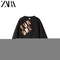 ZARA 新款 童装女童 金属箔片印字卫衣 09006748800