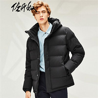 佐丹奴（Giordano） 羽绒 佐丹奴（Giordano）男装 羽绒服90%灰鹅绒可拆帽羽绒外套01070741 09标志黑 小码