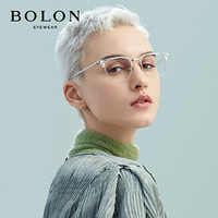 BOLON暴龙2020近视光学镜男女镜框金属商务眼镜架BJ6071 B90-透明/银色