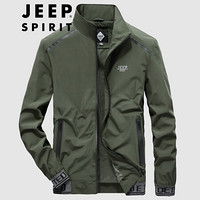 吉普 JEEP 2020秋季夹克男宽松时尚休闲立领外套潮流男装茄克衫 JK20766010 军绿 3XL