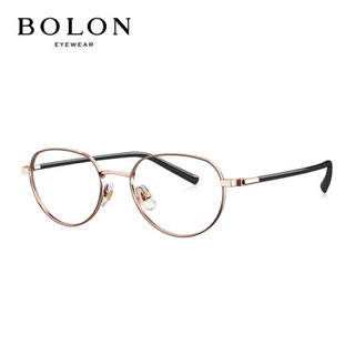 BOLON暴龙2020新款光学镜男女款金属框镜架时尚近视眼镜BJ7138 B12-玫瑰金/黑色