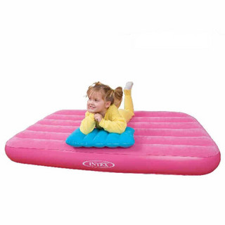 INTEX 小孩空气床66801小孩彩色植绒充气床垫 小孩午休床 便携床气垫床 绿色