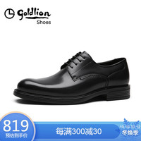 goldlion 金利来 男鞋都市防滑正装鞋轻质耐穿德比鞋商务皮鞋50203015101A-黑色-40码