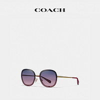 COACH/蔻驰 女士大尺寸经典标志链方框太阳眼镜