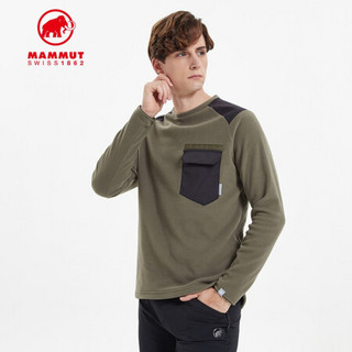 Mammut 猛犸象 Innominata 秋冬圆领男士中层保暖舒适上衣防寒抓绒衣 1014-02510 蜥绿色-黑色 S