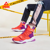 匹克（PEAK）男鞋篮球文化休闲鞋高帮魔术贴机能风时尚新潮运动鞋 DE010101 荧光亮红 44