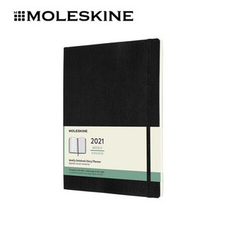 MOLESKINE 2021年12个月硬面软面周记本 黑色-加大型周记本