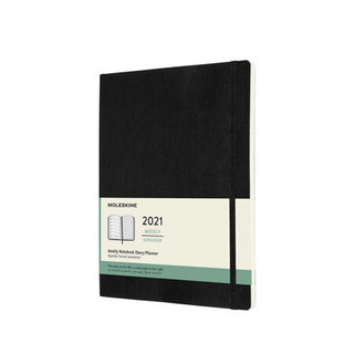 MOLESKINE 2021年12个月硬面软面周记本 黑色-加大型周记本