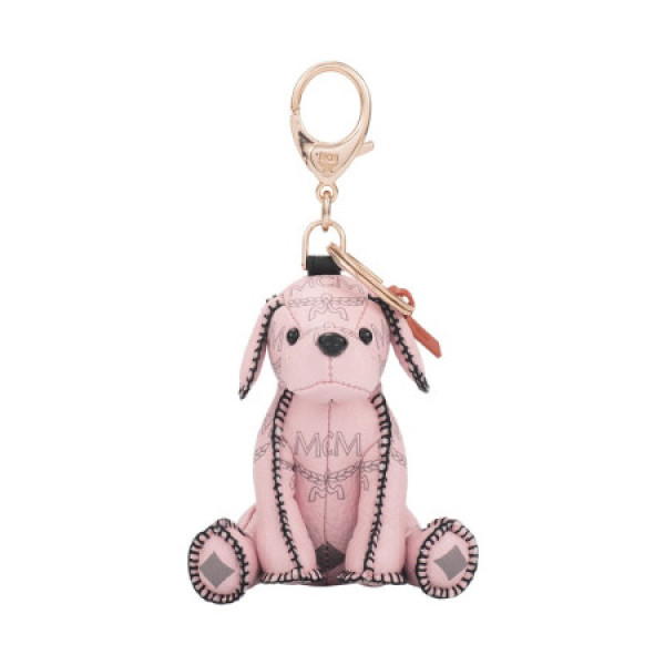 mcm 男女中性小狗粉色logo图案吊饰挂饰钥匙扣myz8axl08qh001
