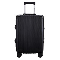 外交官（Diplomat）行李箱带护角铝框箱拉杆箱双TSA密码锁万向轮旅行箱TC-9184黑色27英寸