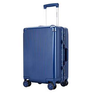 外交官（Diplomat）行李箱带护角铝框箱拉杆箱双TSA密码锁万向轮旅行箱TC-9184蓝色27英寸