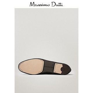Massimo Dutti女鞋 灰色柔软真皮平底女士芭蕾鞋 11570650902