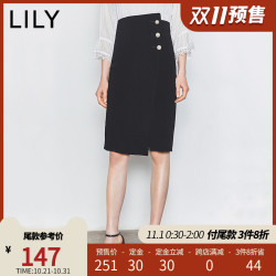 天猫预售Lily2020秋季新款女装通勤黑色高腰显瘦包臀西装半身裙 *8件