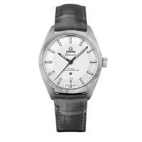 OMEGA 欧米茄 尊霸腕表系列 130.33.39.21.02.001 男士机械手表 39mm 白盘 黑色真皮带 圆形
