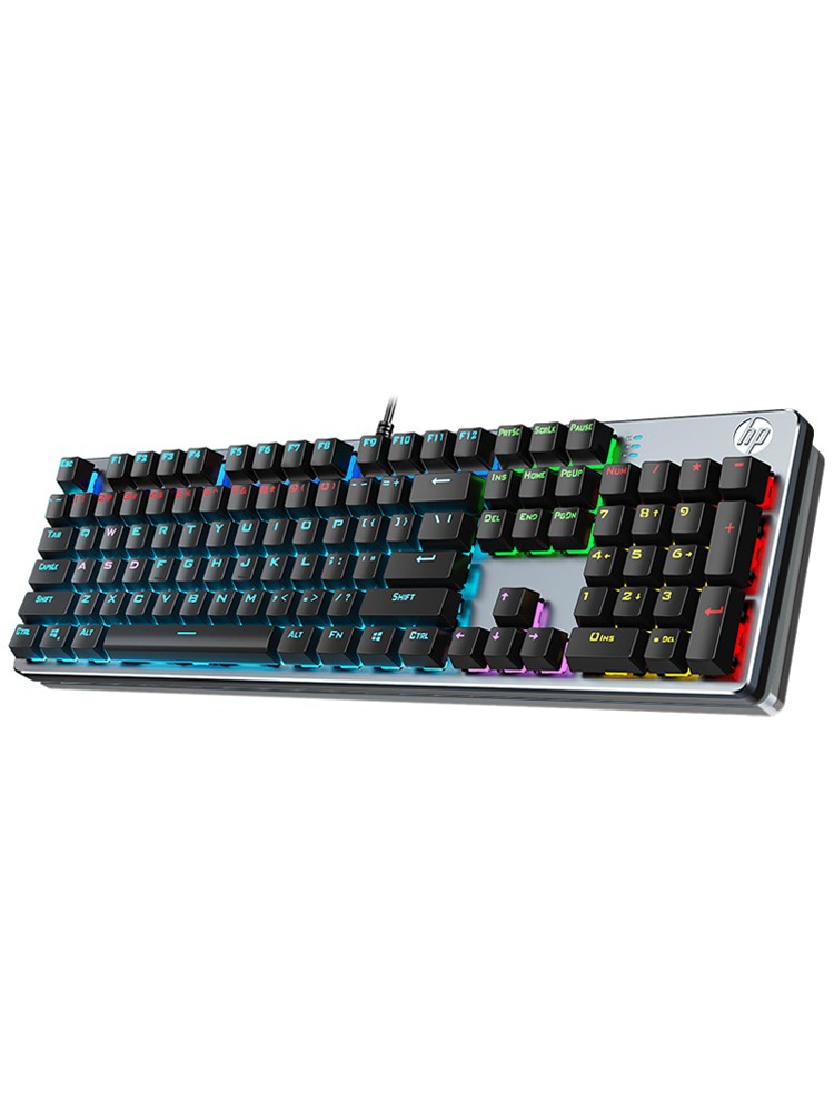 聚划算百亿补贴hp惠普gk400f机械键盘黑色混光青轴