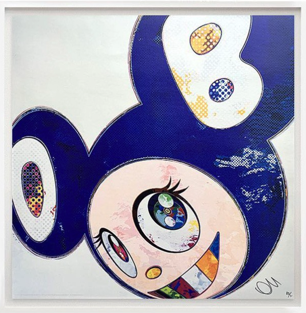 艺术品村上隆正版版画dob限量300版手工装裱艺术家亲笔签名版5050cm