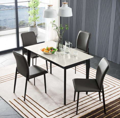 cheers芝华仕pt024现代轻奢折叠餐桌椅组合一桌四椅