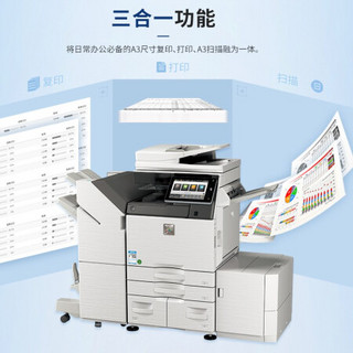 夏普（SHARP）MX-C3582R A3彩色多功能数码复合机 打印机复印扫描办公一体机 (含双面输稿器+四层纸盒)