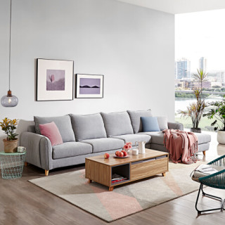 商品全友家居 沙发现代简约布艺沙发 实木沙发脚 可拆洗面料小户型多