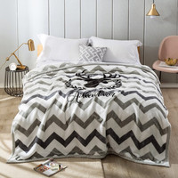 LOVO乐蜗家纺 毯子毛毯 双层加厚拉舍尔毯保暖四季通用双人毛毯盖毯 森林麋鹿 200*230cm