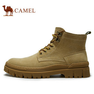骆驼（CAMEL） 运动高帮鞋舒适户外时尚复古休闲靴男 A032542514 浅黄棕 38