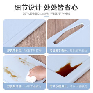 arsto 爱思得 方形菜板砧板防滑防霉抗菌切菜板可降解塑料案板 简约蓝（34.2