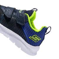 SKECHERS 斯凯奇 小童鞋 2020秋冬新款网面男童学步鞋 魔术贴舒适透气宝宝鞋400044N 海军蓝色/蓝色 21码/鞋内长11cm