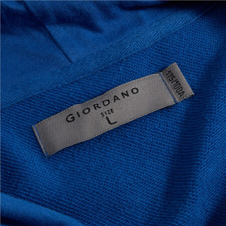 佐丹奴（Giordano） 卫衣 佐丹奴（Giordano）男装 T恤字母印花袋鼠兜连帽套头卫衣01090788 48冲浪蓝 中码