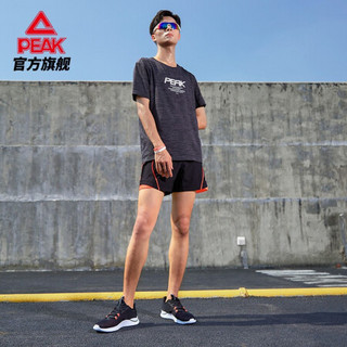 匹克（PEAK）跑步鞋男透气舒适轻便耐磨休闲运动跑步 DH020111 黑色/荧光亮红 42