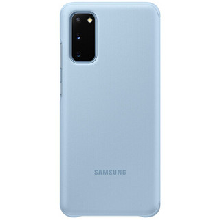 三星 SAMSUNG S20 5G 原装镜面保护套 翻盖皮套 手机壳 保护壳 5G 来电显示 短信 蓝色