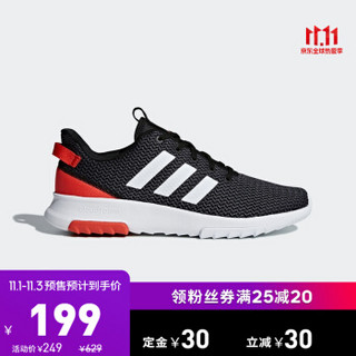 阿迪达斯官网adidas neo CF RACER TR男女鞋休闲运动鞋B43638 黑色/白色/喜水库红 42(260mm)