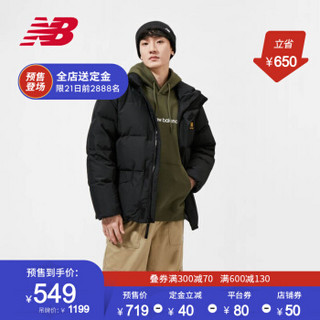 New Balance NB官方2020新款男款AMJ04346羽绒服拉链70%灰鸭绒保暖休闲羽绒服 BK L