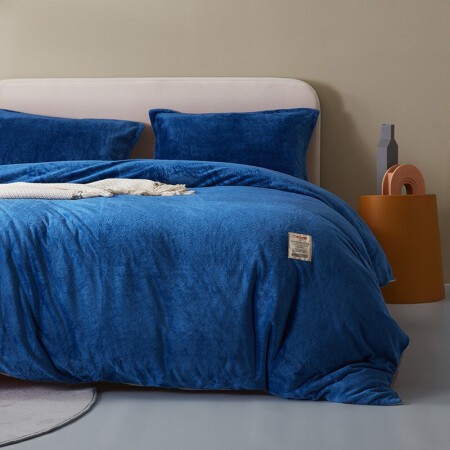 lovo 乐蜗家纺 诺蔓蒂 纯色加厚法兰绒四件套 1.8m