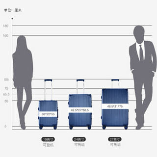 外交官（Diplomat）行李箱带护角铝框箱拉杆箱双TSA密码锁万向轮旅行箱TC-9183蓝色24英寸