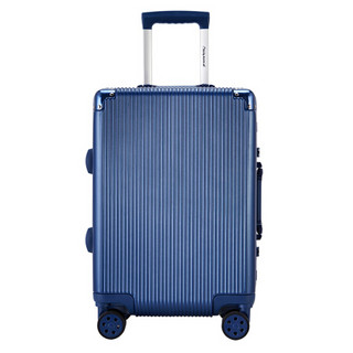 外交官（Diplomat）行李箱带护角铝框箱拉杆箱双TSA密码锁万向轮旅行箱TC-9183蓝色24英寸
